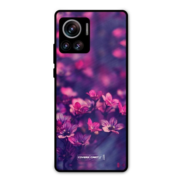 Violet Floral Metal Back Case for Motorola Edge 30 Ultra