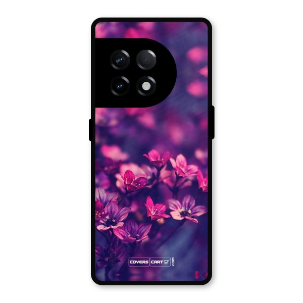 Violet Floral Metal Back Case for OnePlus 11R