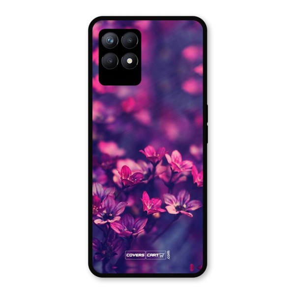 Violet Floral Metal Back Case for Realme Narzo 50