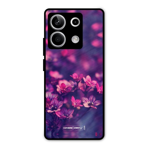 Violet Floral Metal Back Case for Redmi Note 13 5G