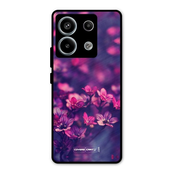Violet Floral Metal Back Case for Redmi Note 13 Pro 5G
