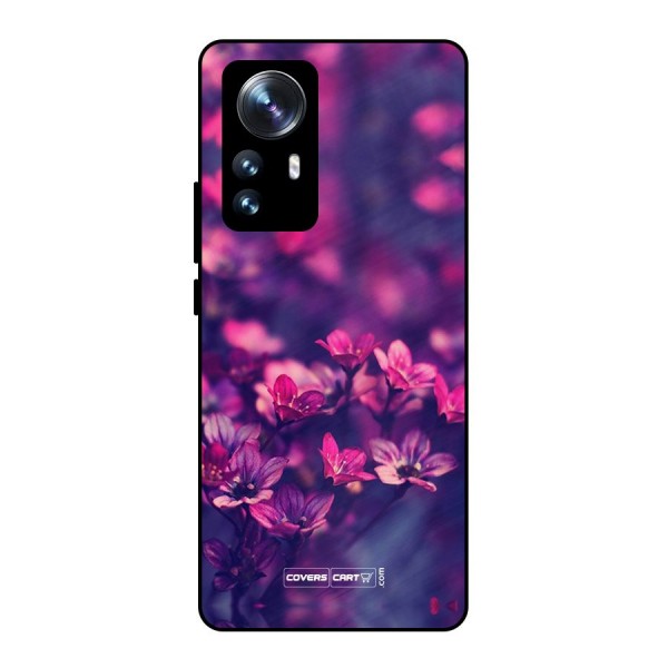 Violet Floral Metal Back Case for Xiaomi 12 Pro