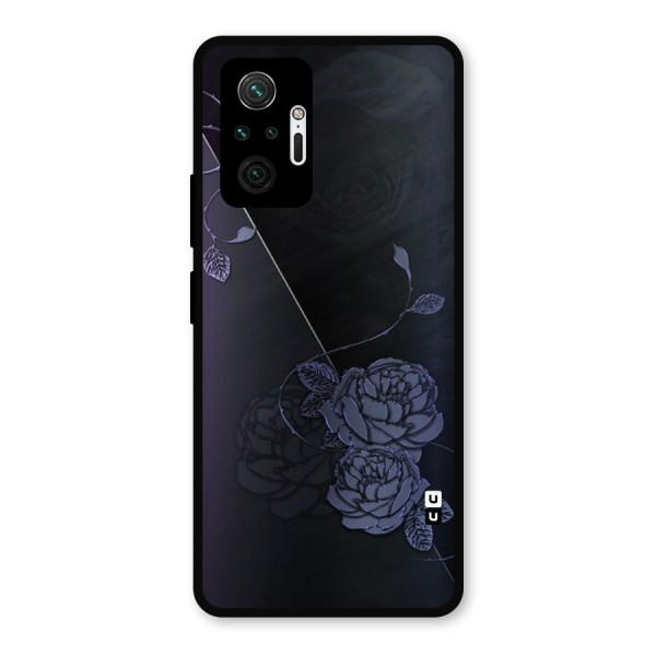 Voilet Floral Design Metal Back Case for Redmi Note 10 Pro