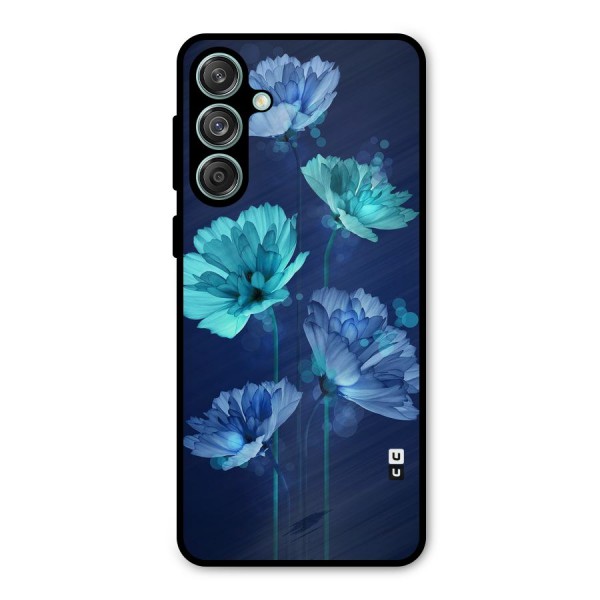 Water Flowers Metal Back Case for Galaxy M55 5G
