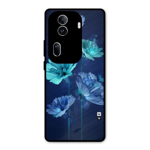 Water Flowers Metal Back Case for Oppo Reno11 Pro 5G