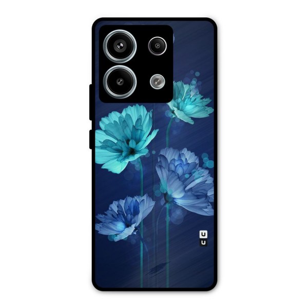 Water Flowers Metal Back Case for Redmi Note 13 Pro 5G