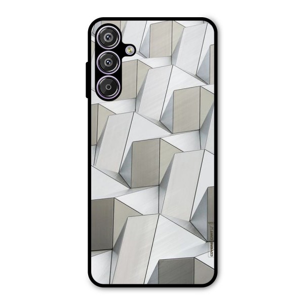 White Abstract Art Metal Back Case for Galaxy F15