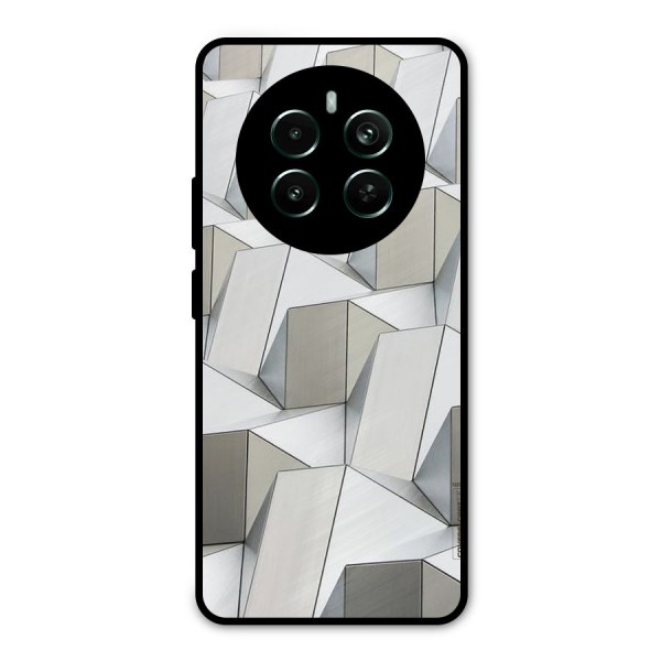 White Abstract Art Metal Back Case for Realme 12 Plus