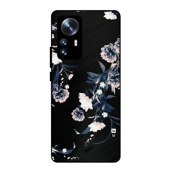 White Flora Metal Back Case for Xiaomi 12 Pro