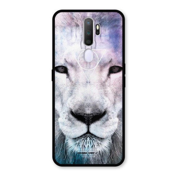 White Lion Metal Back Case for Oppo A9 (2020)