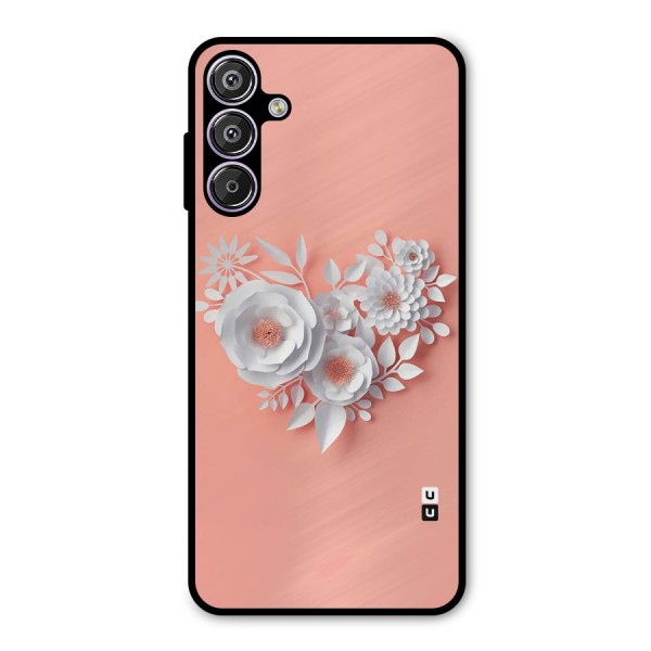 White Paper Flower Metal Back Case for Galaxy M15