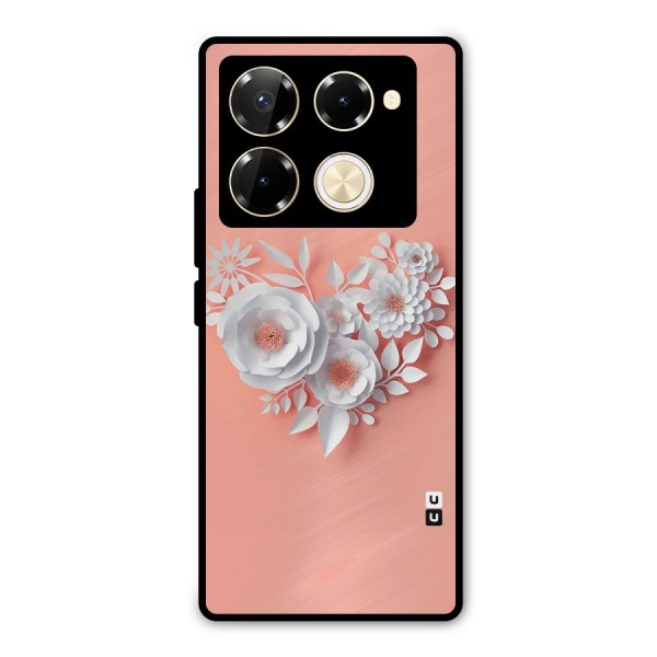White Paper Flower Metal Back Case for Infinix Note 40 Pro