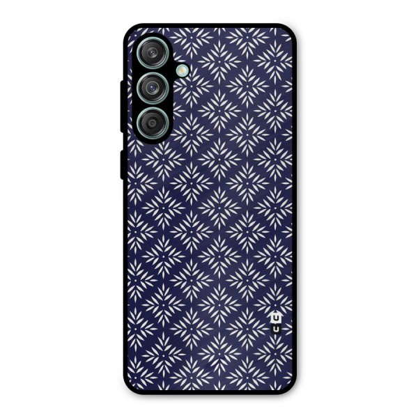 White Petals Pattern Metal Back Case for Galaxy M55 5G