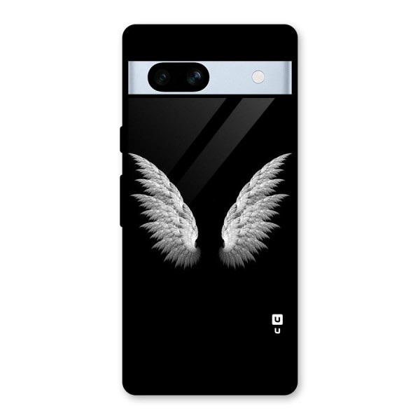 White Wings Glass Back Case for Google Pixel 7a