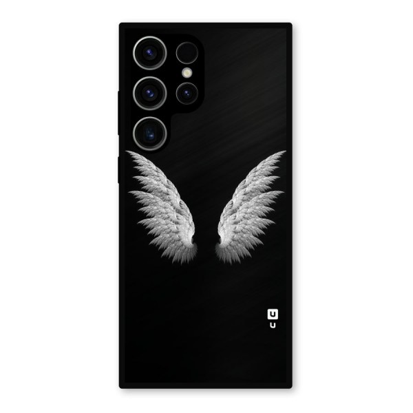 White Wings Metal Back Case for Galaxy S23 Ultra