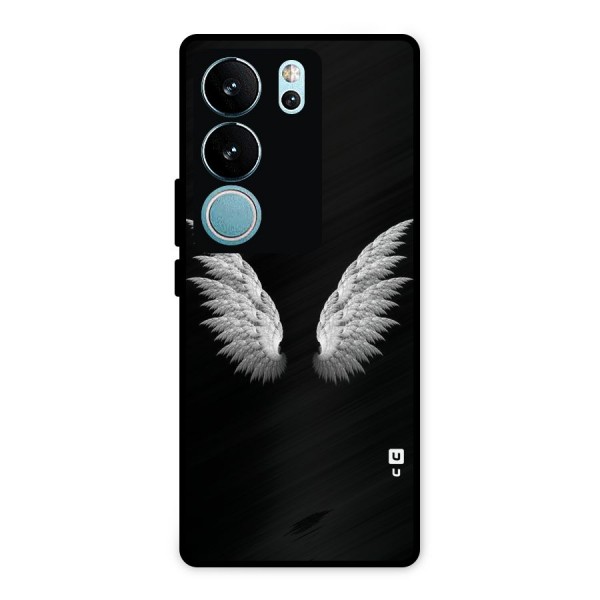 White Wings Metal Back Case for Vivo V29 Pro