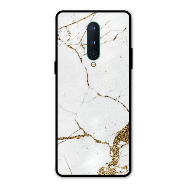 White and Gold Design Metal Back Case for OnePlus 8