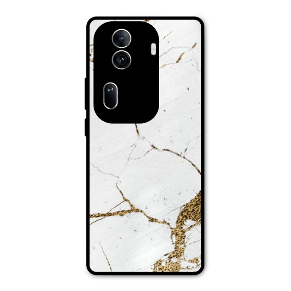 White and Gold Design Metal Back Case for Oppo Reno11 Pro 5G