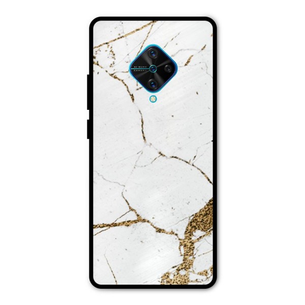 White and Gold Design Metal Back Case for Vivo S1 Pro
