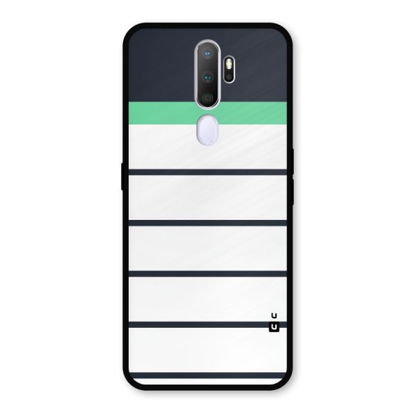 White and Simple Stripes Metal Back Case for Oppo A9 (2020)