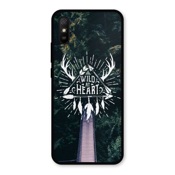 Wild Heart Metal Back Case for Redmi 9i