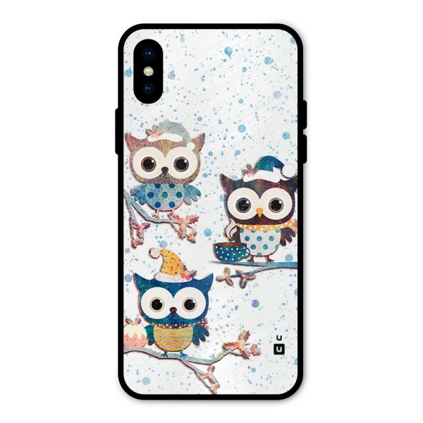 Winter Owls Metal Back Case for iPhone X