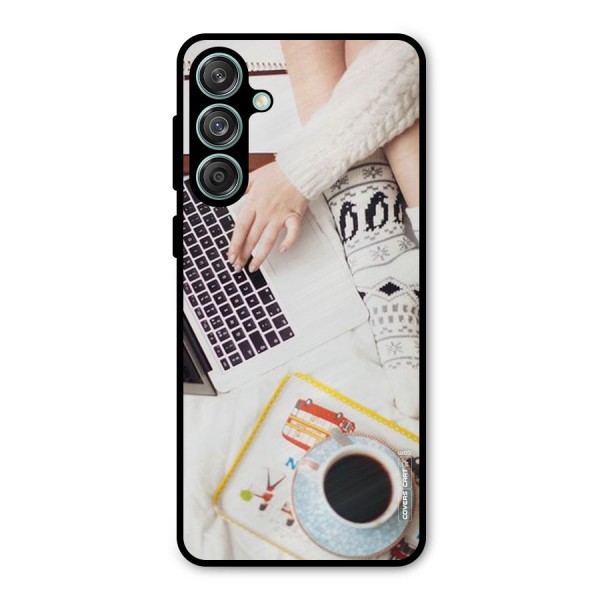Winter Relaxation Metal Back Case for Galaxy M55 5G
