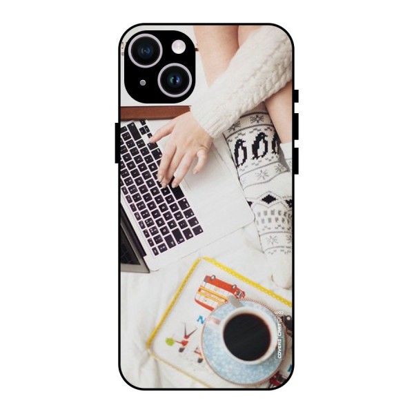 Winter Relaxation Metal Back Case for iPhone 14 Plus
