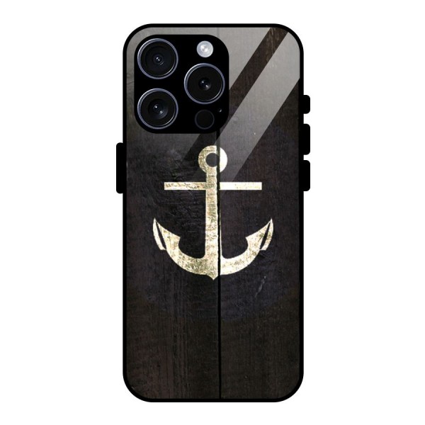 Wood Anchor Glass Back Case for iPhone 15 Pro