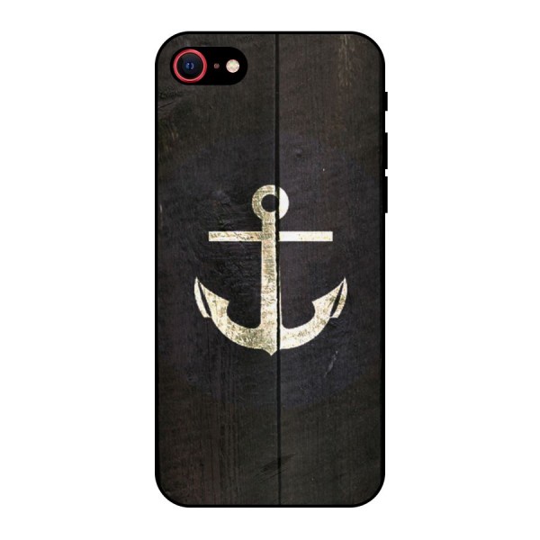 Wood Anchor Metal Back Case for iPhone 8