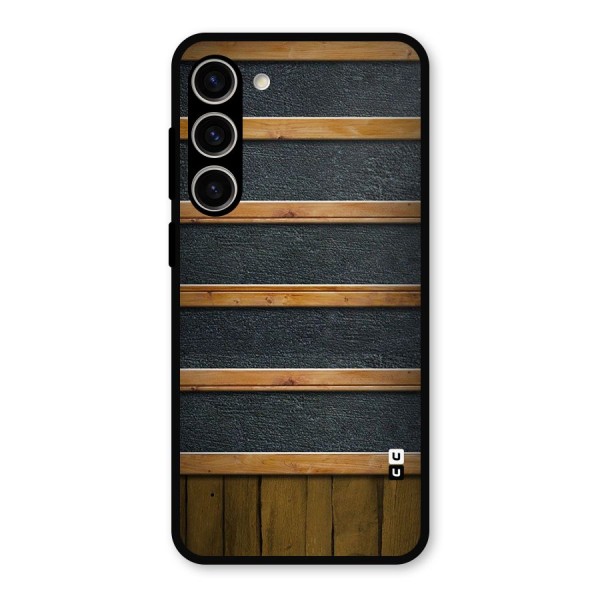 Wood Design Metal Back Case for Galaxy S23 Plus