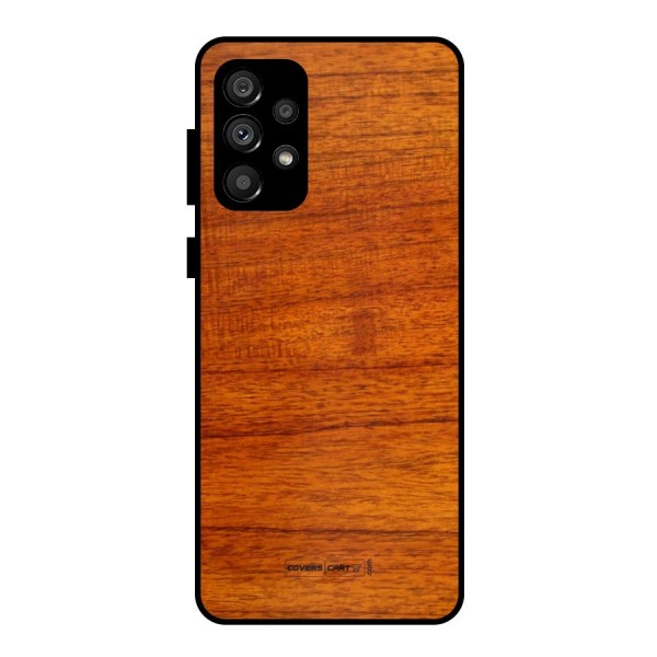 Wood Texture Design Metal Back Case for Galaxy A73 5G