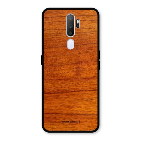 Wood Texture Design Metal Back Case for Oppo A9 (2020)