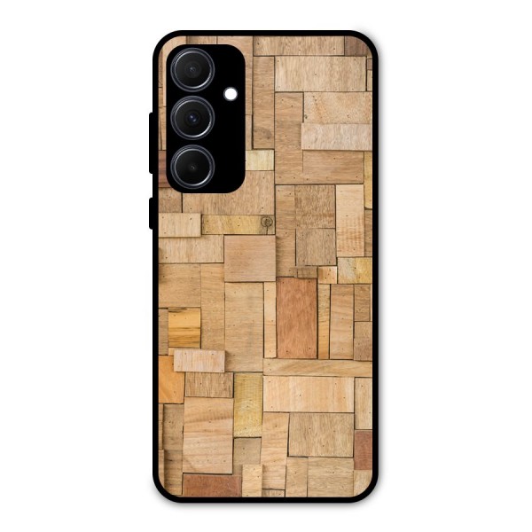 Wooden Blocks Metal Back Case for Galaxy A35