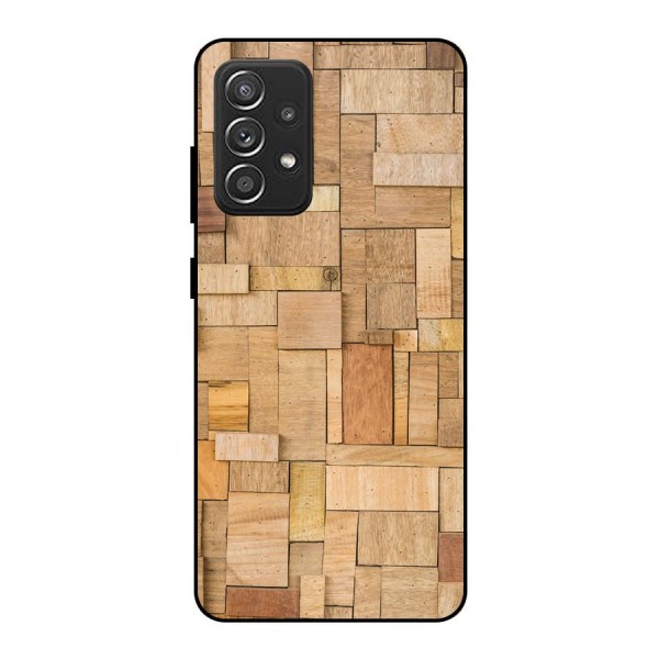 Wooden Blocks Metal Back Case for Galaxy A52s 5G