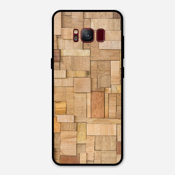 Wooden Blocks Metal Back Case for Galaxy S8