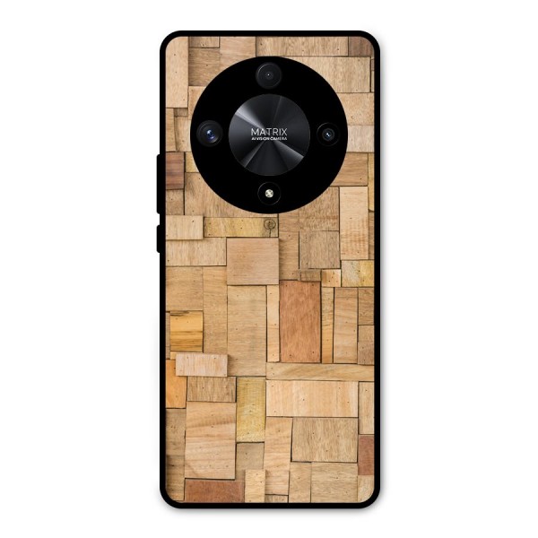Wooden Blocks Metal Back Case for Honor X9b
