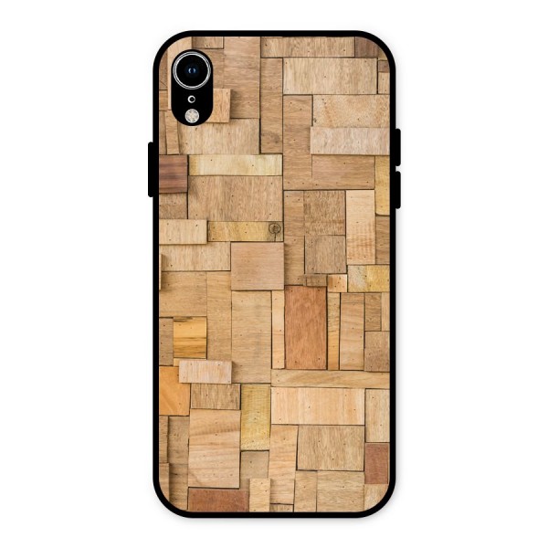 Wooden Blocks Metal Back Case for iPhone XR