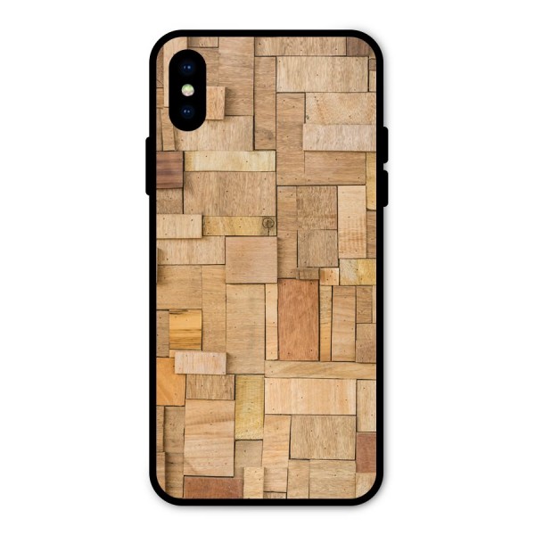 Wooden Blocks Metal Back Case for iPhone XS
