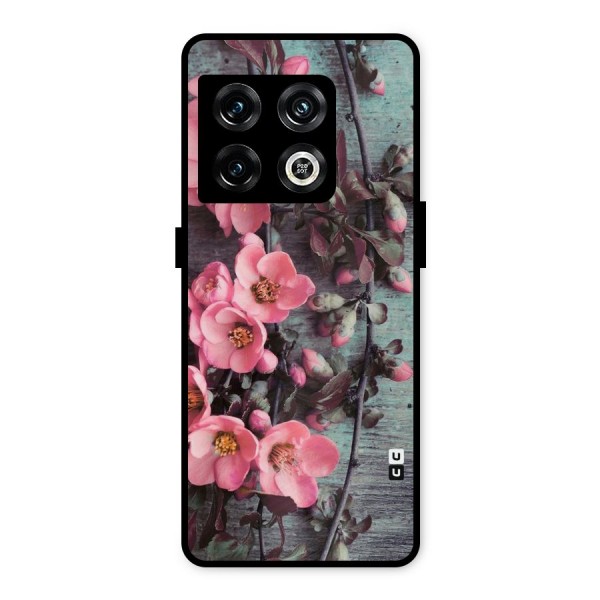 Wooden Floral Pink Metal Back Case for OnePlus 10 Pro 5G