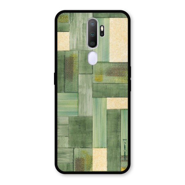 Wooden Green Texture Metal Back Case for Oppo A9 (2020)