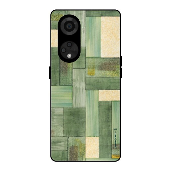 Wooden Green Texture Metal Back Case for Reno8 T 5G