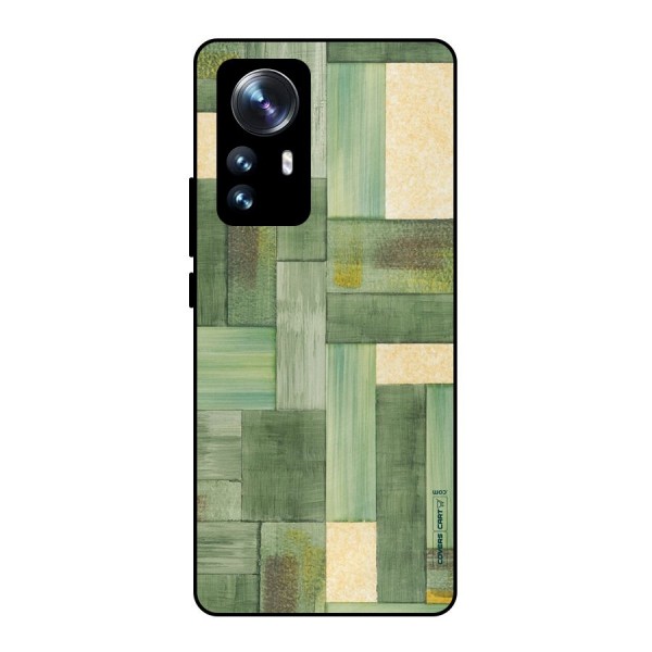 Wooden Green Texture Metal Back Case for Xiaomi 12 Pro