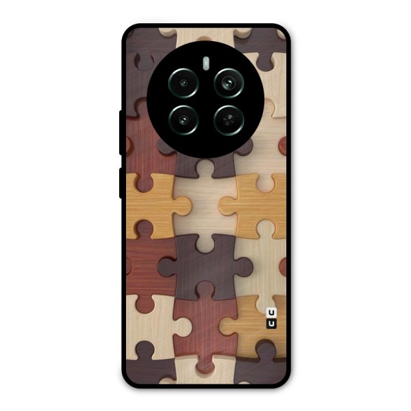 Wooden Puzzle (Printed) Metal Back Case for Realme 12 Plus