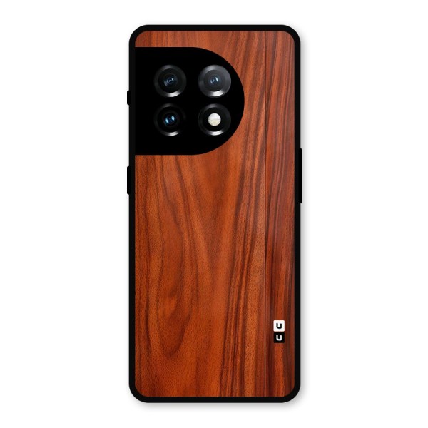 Wooden Texture Printed Metal Back Case for OnePlus 11