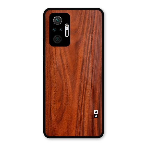 Wooden Texture Printed Metal Back Case for Redmi Note 10 Pro