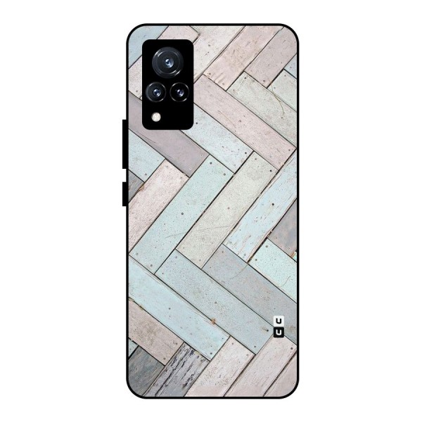 Wooden ZigZag Design Metal Back Case for Vivo V21 5G