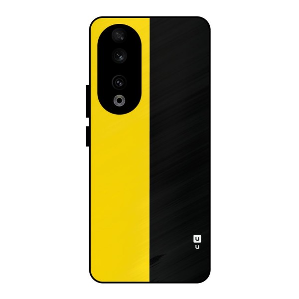 Yellow Black Super Minimalistic Metal Back Case for Honor 90