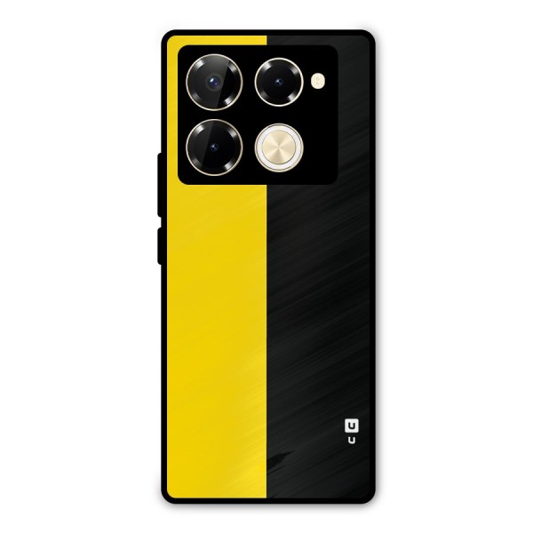 Yellow Black Super Minimalistic Metal Back Case for Infinix Note 40 Pro Plus