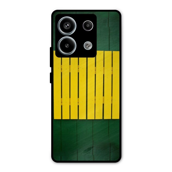 Yellow Fence Metal Back Case for Redmi Note 13 Pro 5G